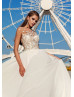 Ivory Lace Chiffon Keyhole Back Slit Exclusive Wedding Dress